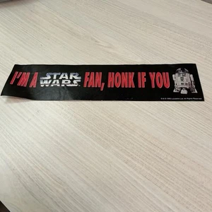 Star Wars Fan Club Autoaufkleber "I'm A Star Wars Fan, Honk If You R2" - 1995 - Bild 1 von 2
