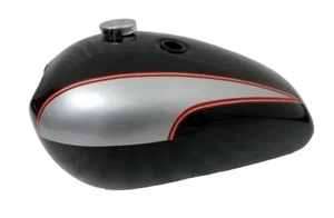 Triumph T140 Silver & Black Painted Steel Fuel Petrol Gas Tank With Cap /FIT FOR - Picture 1 of 5