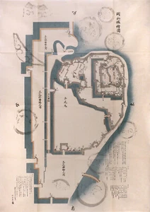Map of Okayama Castle - Okayama - Meiwa 3 (1766), Reproduction - Picture 1 of 3