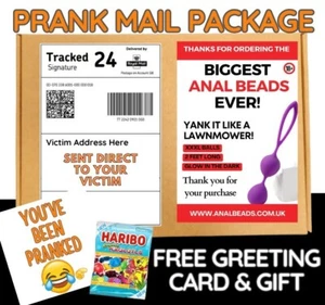 Prank Funny BIGGEST ANA L BEA  DS!Prank Mail Postal Package Adult Joke Birthday - Picture 1 of 1