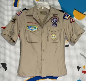 Boy Scouts Of America Shirt Youth Medium Vented Microfiber Polyester 19x24 - Picture 1 of 13