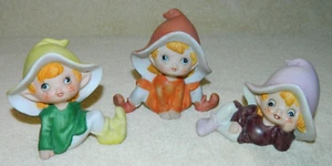 3 Vintage HOMCO Home Interiors Pixie Elves Fairies Figurines #5213 - Picture 1 of 12