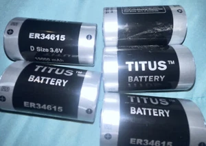 5 Titus D Size ER34615 Battery 19000mAh 3.6V Lithium Batteries - Picture 1 of 3