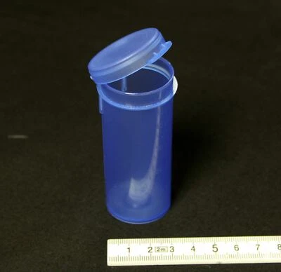 50ml clear blue storage container tube vial with flip top lid x 10 craft bead - Image 1 of 2