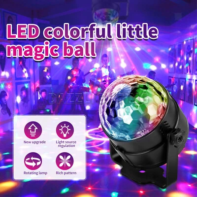 Nuevo DJ Disco LED Magic Ball Light 7 Colores RGB Giratorio Club Bar Mini Lámpara de Escenario Foto 1 de 4