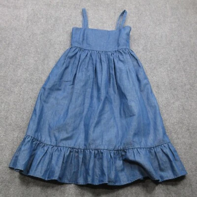 Francois Girbaud Dress Womens Small Ruffle Blue Sundress Raw Boho Co Denim Avec  - Image 1 of 4