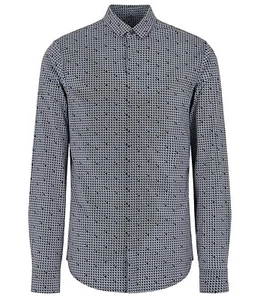 ARMANI EXCHANGE Black Mini Triangles Long Sleeve Front Button Shirt NEW Small - Picture 1 of 3
