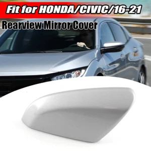 Cubierta de tapa de espejo retrovisor ala izquierda plateada del lado del conductor para Honda Civic 2016~2020 - Imagen 1 de 11