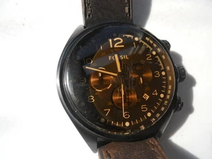 Fossil chronograph men's brown leather band.quartz & battery dress watch.Ch-2782 - Picture 1 of 12