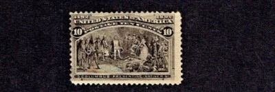 1893 U.S. COLUMBIAN EXPO Issue 10c Blk Brn Sc#237 M/HR/OG** Note^ - Image 1 of 2