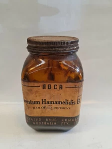 Antique Australian Amber Glass ADCA POISON JAR chemist Apothecary 11.5cm - Picture 1 of 4