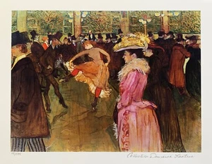 Henri Toulouse Lautrec Cabaret Dance at Moulin Rouge Estate Signed Giclee Art - Picture 1 of 3