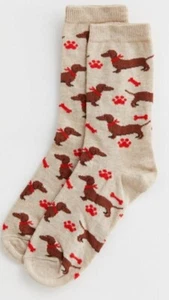 NEW WOMENS SOCKS 4-7 DACHSHUND - Picture 1 of 4