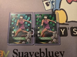 2024 Topps Graphite Tennis Garbine Muguruza Aqua Green Lot of 2 /199 /75 - Picture 1 of 2