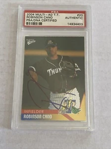 2004 Trenton Thunder Multi-ad Autographed Robinson Cano card PSA Certified - Picture 1 of 2