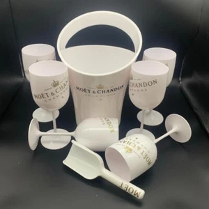 Moet & Chandon 6er Set Ice Imperial Acryl Glas Champagner Gläser Set in weiß/go - Bild 1 von 1