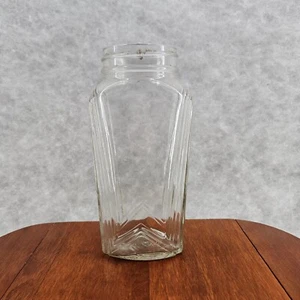 Vintage Hazel Atlas ribbed jar Pat 8078 clear glass 8" tall Excellent No Chips - Picture 1 of 7