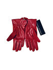BANANA REPUBLIC Apple Red Gloves, Soft Faux Leather and Suede Size: S/M - NEW