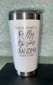 20oz White Stainless Steel Insulated Double Wall Coffee Mug “”Gift For Grandma”” - Picture 1 of 11