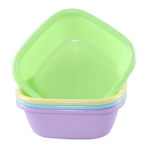 Colorful Small Wash Basin 8 Quart Plastic Dish Basins for Children Set of 4 - Picture 1 of 7