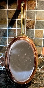 Tagus Portugal R76 Long Handle Au Gratin Fish Sauté Pan 10.25 x 7" Copperware - Picture 1 of 10