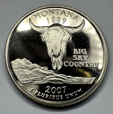 2007-S Montana State PROOF Quarter 25cent Coin from US Mint Proof Set. Shiny!! - Image 1 of 4