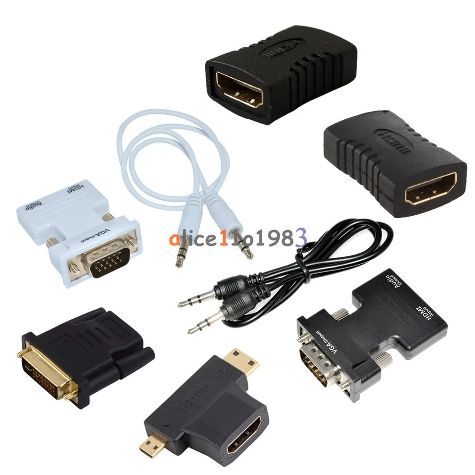 Conector adaptador HDMI hembra a hembra/24+1 pin DVI macho/VGA macho/HDMI macho HDTV - Imagen 1 de 1