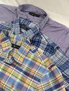 3) Three Polo Ralph Lauren Shirts Large Plaid 1) Linen 1) Performance 1) Cotton  - Picture 1 of 18