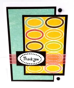 DANKESCHÖN Grußkarte - OVALE - Handarbeit DIN A2 mit Umschlag SALE - Bild 1 von 2