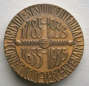 1935 Bristol, Connecticut Tercentenary Bronze Token - Picture 1 of 2
