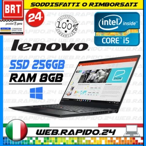 PC NOTEBOOK LENOVO X1 CARBON 4 GEN I5-6200U 14" RAM 8GB SSD 256GB TOUCH WIN 11 - Bild 1 von 6