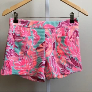 Lilly Pulitzer Shorts Damen 0 Pink Alycia Poolside Blau Lovebirds Waffelstrick - Bild 1 von 12