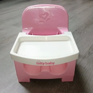 American Girl Itty Bitty Baby Puppe Sitzerhöhung Hochstuhl Rentner Rosa Weiß - Bild 1 von 5