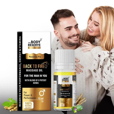 Aceite de masaje ayurvédico para hombres The Body Reserve Back To Fire 15 ml mezcla de hierbas Foto 1 de 4