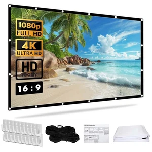 120" 16:9 Portable Foldable Projector Screen Outdoor Home HD Movie with 12 Hooks - Picture 1 of 11