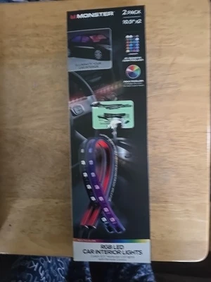 Monster RGB LED Luces Interiores Coche Paquete de 2 10.5" con Accesorio Remoto Automóvil Foto 1 de 3