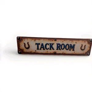 Weihnachtsgeschenk Vintage Stil Blechschild Tack Room Pferdestall wasserdicht  - Bild 1 von 4