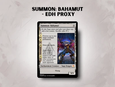 Summon: Bahamut - Standard Art - Final Fantasy Custom Magic: The Gathering Card - Image 1 of 4