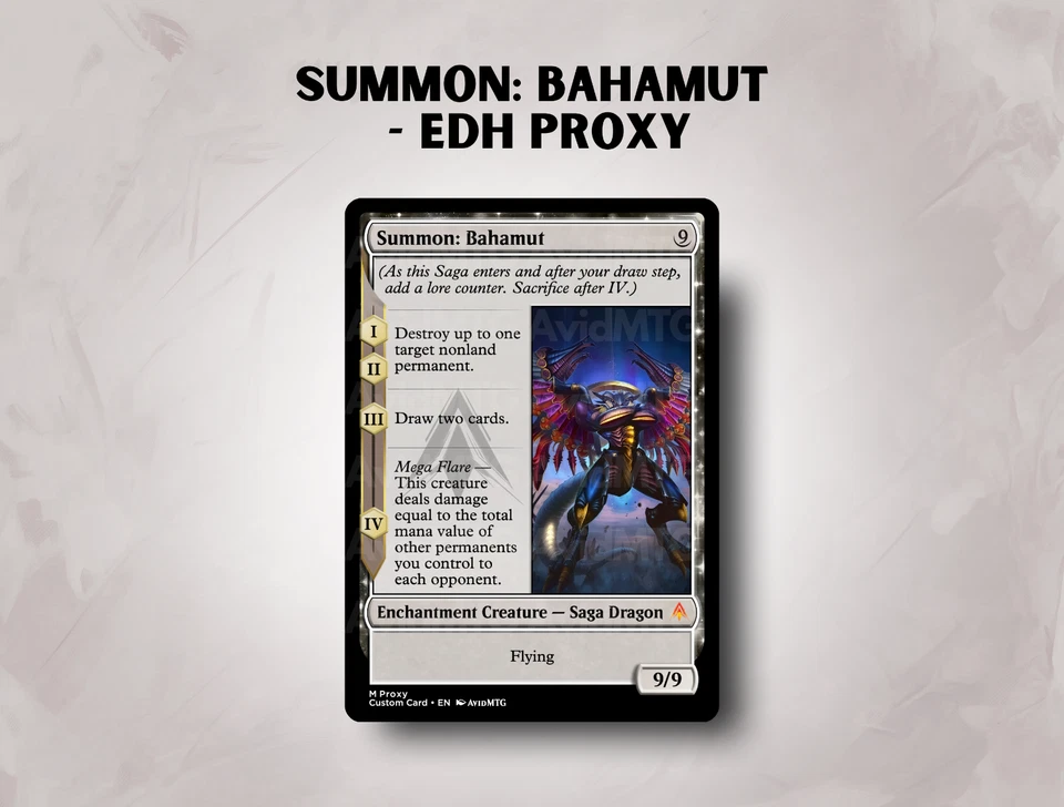 Summon: Bahamut - Standard Art - Final Fantasy Custom Magic: The Gathering Card - Image 1 of 4