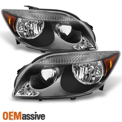 Fits 05-07 Scion TC Black Bezel Headlights HeadLamps Replacement LH+RH 2005-2007 - Image 1 of 4