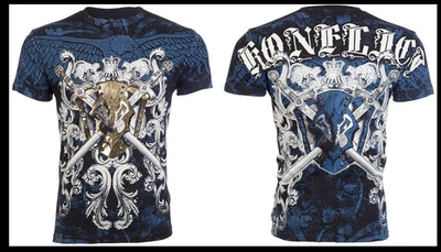 Rare KONFLIC Black Gold Foil Short Sleeve  Y2K T-shirt MMA ELITE TAPOUT NEW - Image 1 of 4