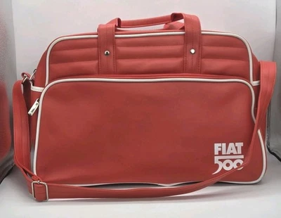 Bolso de Mano Fiat 500 Coche Clásico Fin de Semana Equipaje de Lona Naranja Gemline De Colección Años 70 Foto 1 de 4