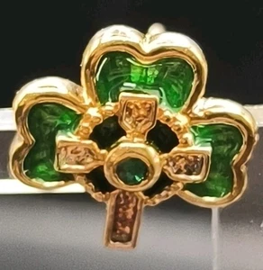 Silber 925 Franklin Mint Irish Blessing Ohrringe Ohrstecker Emaille Kleeblatt - Bild 1 von 6