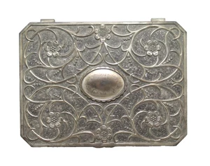 Vintage Godinger versilberte große Schmuckschatulle rot Samt innen 9,5" x 7" - Bild 1 von 10