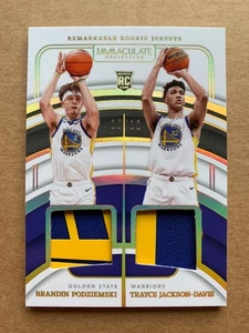 Brandin Podziemski Trayce Jackson-Davis 2023-24 Immaculate Rookie Dual Patch /10 - Picture 1 of 2