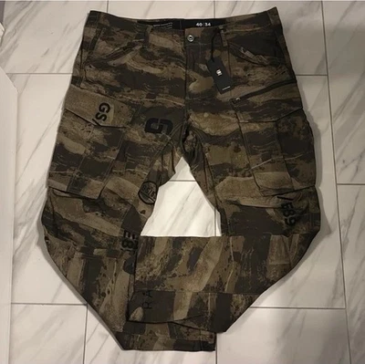 Pantalones de Carga G-Star Raw Para Hombre Rovic Cremallera Regular Cónicos Caballería Agua Camuflaje 40x34 Foto 1 de 4