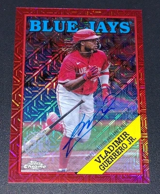 '23 Topps Series 1 Vlad Guerrero Jr '88 Topps Chrome Silver Pack Red Auto # 1/5 - Image 1 of 4