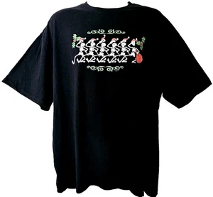 VTG GRATEFUL DEAD Tshirt Dancing Skeletons Christmas Hats Mens Sz 2XL NWOT - Picture 1 of 7