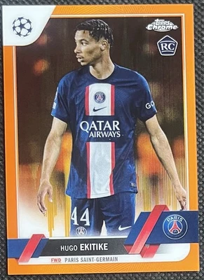 2022-23 Topps Chrome UEFA - Hugo Ekitike Orange Gold Seismic RC Liverpool PR~30 - Image 1 of 2