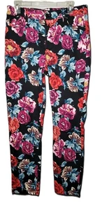 Chico's Damen Größe 8R Schwarz Blumenmuster Rosenmuster Jegging - Bild 1 von 7
